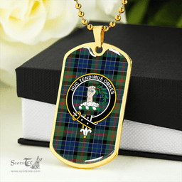 ScottishPlaid Paterson Modern Clan Tartan Dog Tag Necklace - Crest Classic Scottish Plaid Tartan Plaid