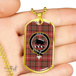 ScottishPlaid Nisbet (Nisbit) Weathered Clan Tartan Dog Tag Necklace - Crest Classic Scottish Plaid Tartan Plaid