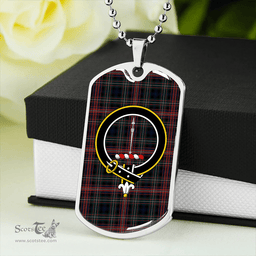 ScottishPlaid Rankin / Rankine Modern Clan Tartan Dog Tag Necklace - Crest Classic Scottish Plaid Tartan Plaid