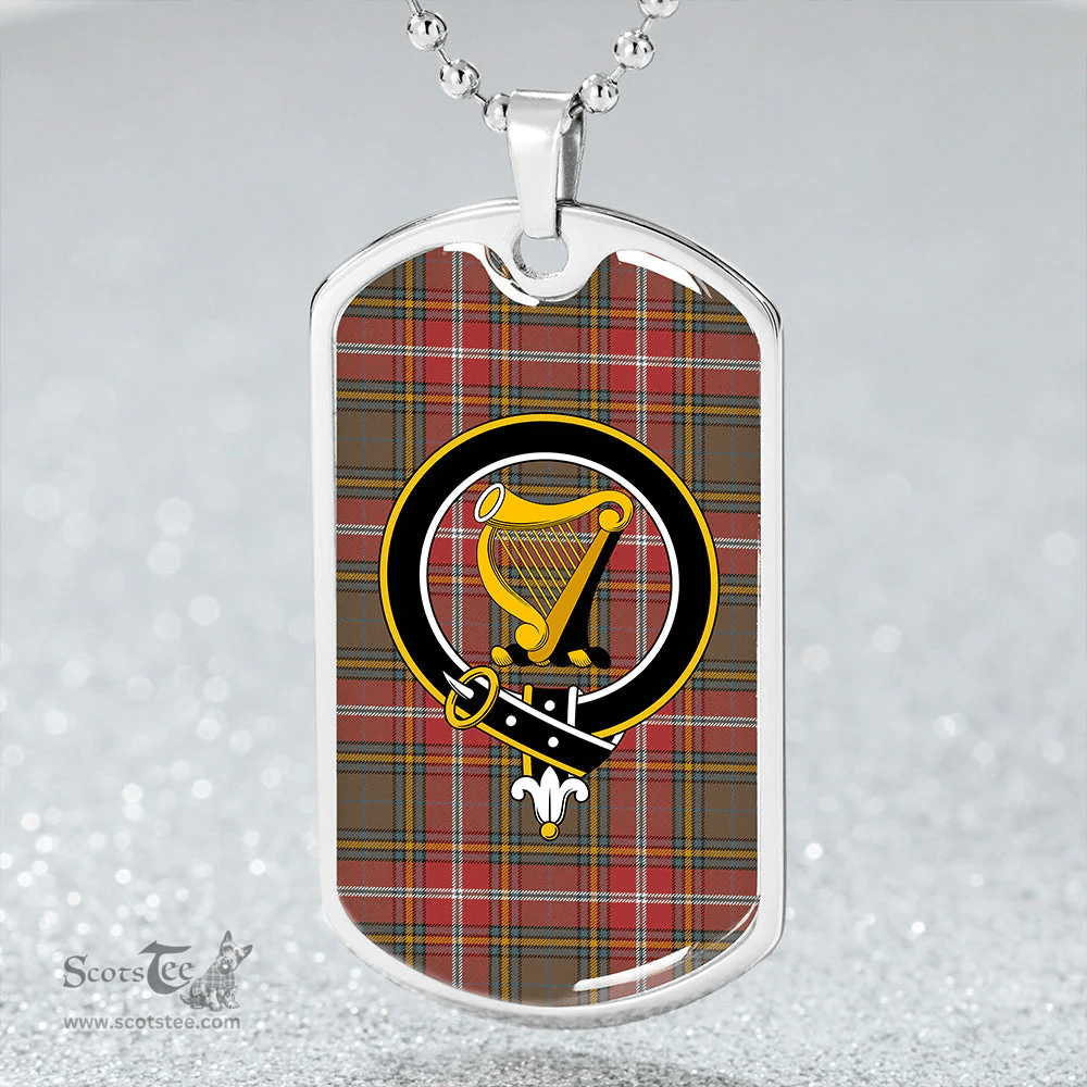 ScottishPlaid MacWhirter Weathered Clan Tartan Dog Tag Necklace - Crest Classic Scottish Plaid Tartan Plaid