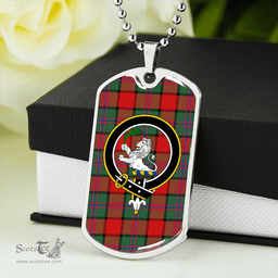 ScottishPlaid Plummer Modern Clan Tartan Dog Tag Necklace - Crest Classic Scottish Plaid Tartan Plaid