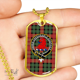 ScottishPlaid Murdoch Ancient Clan Tartan Dog Tag Necklace - Crest Classic Scottish Plaid Tartan Plaid