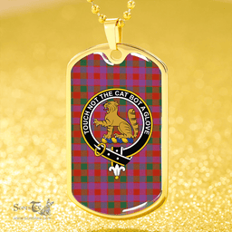 ScottishPlaid MacGowan Portrait (Gow Portrait) Ancient Clan Tartan Dog Tag Necklace - Crest Classic Scottish Plaid Tartan Plaid