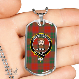 ScottishPlaid MacNab #2 Ancient Clan Tartan Dog Tag Necklace - Crest Classic Scottish Plaid Tartan Plaid