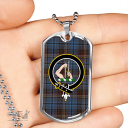 ScottishPlaid Renton Modern Clan Tartan Dog Tag Necklace - Crest Classic Scottish Plaid Tartan Plaid