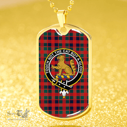 ScottishPlaid MacGowan (Gow) Modern Clan Tartan Dog Tag Necklace - Crest Classic Scottish Plaid Tartan Plaid