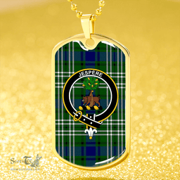 ScottishPlaid Swinton Clan Tartan Dog Tag Necklace - Crest Classic Scottish Plaid Tartan Plaid