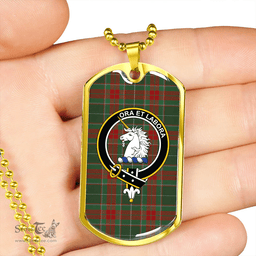 ScottishPlaid Ramsay Green Modern Clan Tartan Dog Tag Necklace - Crest Classic Scottish Plaid Tartan Plaid