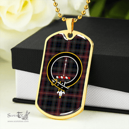 ScottishPlaid Rankin / Rankine Modern Clan Tartan Dog Tag Necklace - Crest Classic Scottish Plaid Tartan Plaid