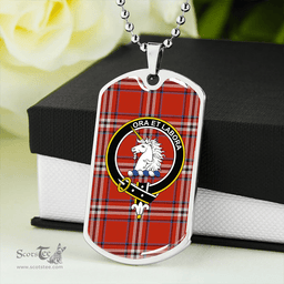 ScottishPlaid Ramsay Angus & Mearns Ancient Clan Tartan Dog Tag Necklace - Crest Classic Scottish Plaid Tartan Plaid