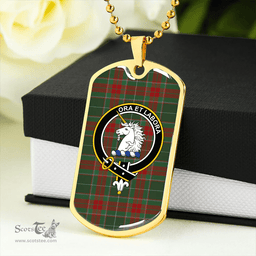 ScottishPlaid Ramsay Green Modern Clan Tartan Dog Tag Necklace - Crest Classic Scottish Plaid Tartan Plaid