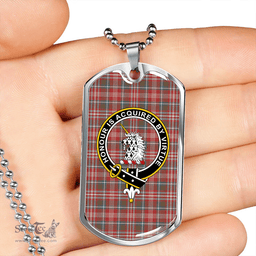 ScottishPlaid Ritchie Weathered Clan Tartan Dog Tag Necklace - Crest Classic Scottish Plaid Tartan Plaid