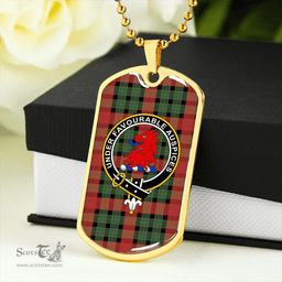 ScottishPlaid Murdoch Ancient Clan Tartan Dog Tag Necklace - Crest Classic Scottish Plaid Tartan Plaid