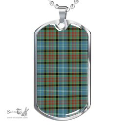 Scottish Paisley District Clan Tartan Dog Tag Necklace - Classic Scottish Plaid Tartan Plaid