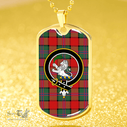ScottishPlaid Plummer Modern Clan Tartan Dog Tag Necklace - Crest Classic Scottish Plaid Tartan Plaid