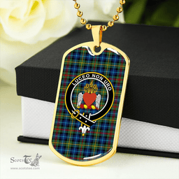 ScottishPlaid Smith (Gow Hunting) Modern Clan Tartan Dog Tag Necklace - Crest Classic Scottish Plaid Tartan Plaid
