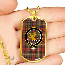 ScottishPlaid Martin Weathered Clan Tartan Dog Tag Necklace - Crest Classic Scottish Plaid Tartan Plaid