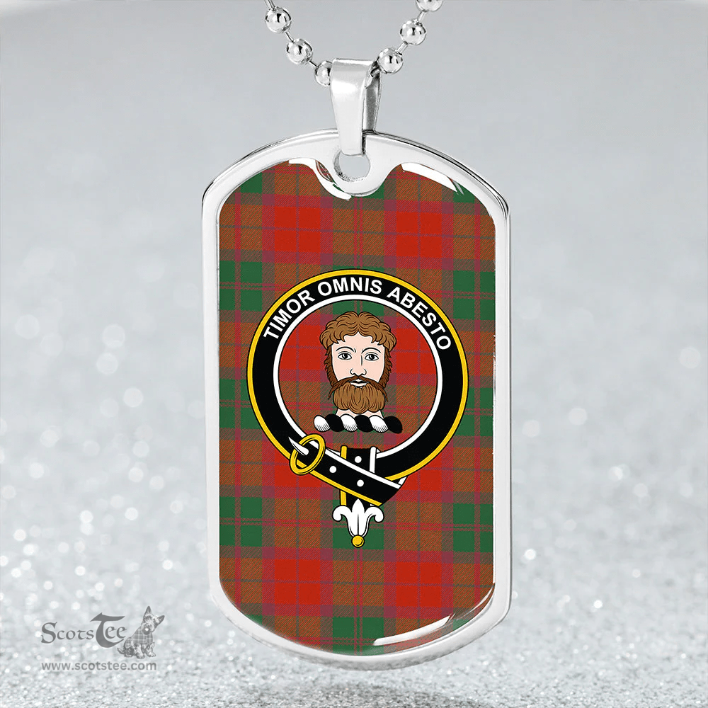 ScottishPlaid MacNab #2 Ancient Clan Tartan Dog Tag Necklace - Crest Classic Scottish Plaid Tartan Plaid