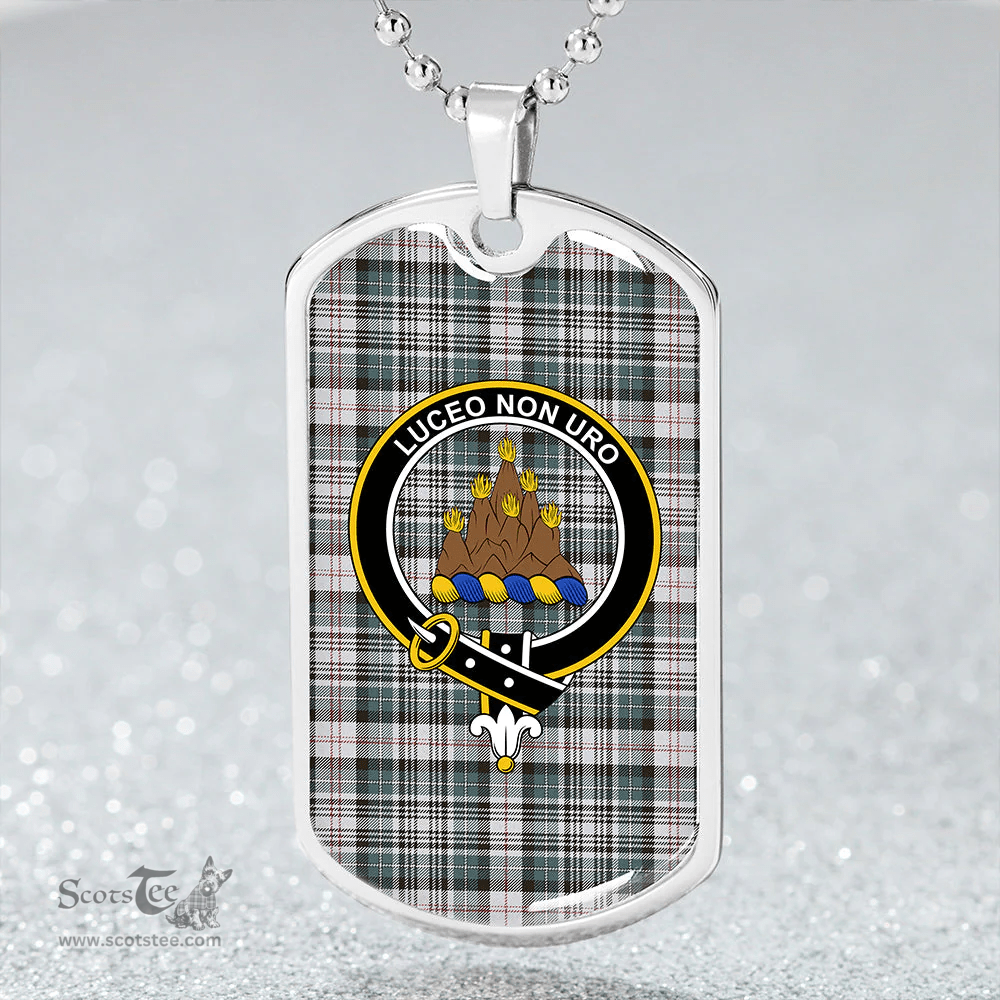 ScottishPlaid MacKenzie #2 Weathered Clan Tartan Dog Tag Necklace - Crest Classic Scottish Plaid Tartan Plaid