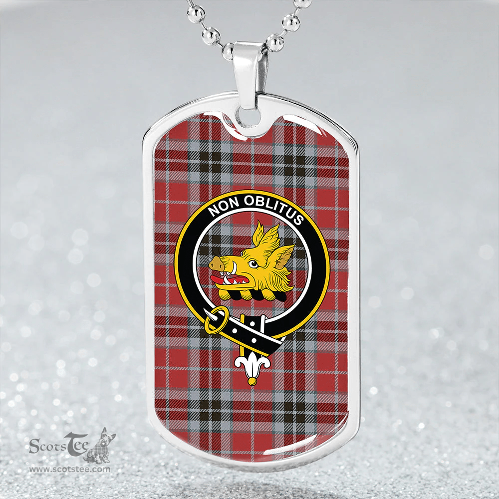 ScottishPlaid MacTavish Ancient Clan Tartan Dog Tag Necklace - Crest Classic Scottish Plaid Tartan Plaid