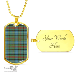 Scottish Paisley District Clan Tartan Dog Tag Necklace - Classic Scottish Plaid Tartan Plaid
