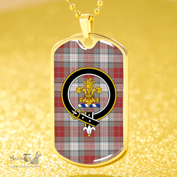 ScottishPlaid Warden Weathered Clan Tartan Dog Tag Necklace - Crest Classic Scottish Plaid Tartan Plaid
