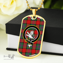 ScottishPlaid Plummer Modern Clan Tartan Dog Tag Necklace - Crest Classic Scottish Plaid Tartan Plaid