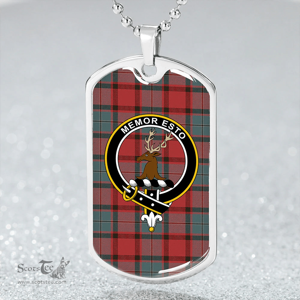 ScottishPlaid MacPhail Weathered Clan Tartan Dog Tag Necklace - Crest Classic Scottish Plaid Tartan Plaid