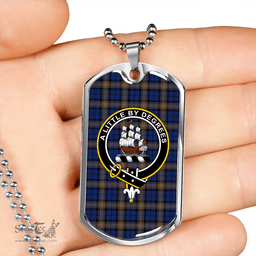 ScottishPlaid MacWilliam 2014 (Williamson 2014) Modern Clan Tartan Dog Tag Necklace - Crest Classic Scottish Plaid Tartan Plaid