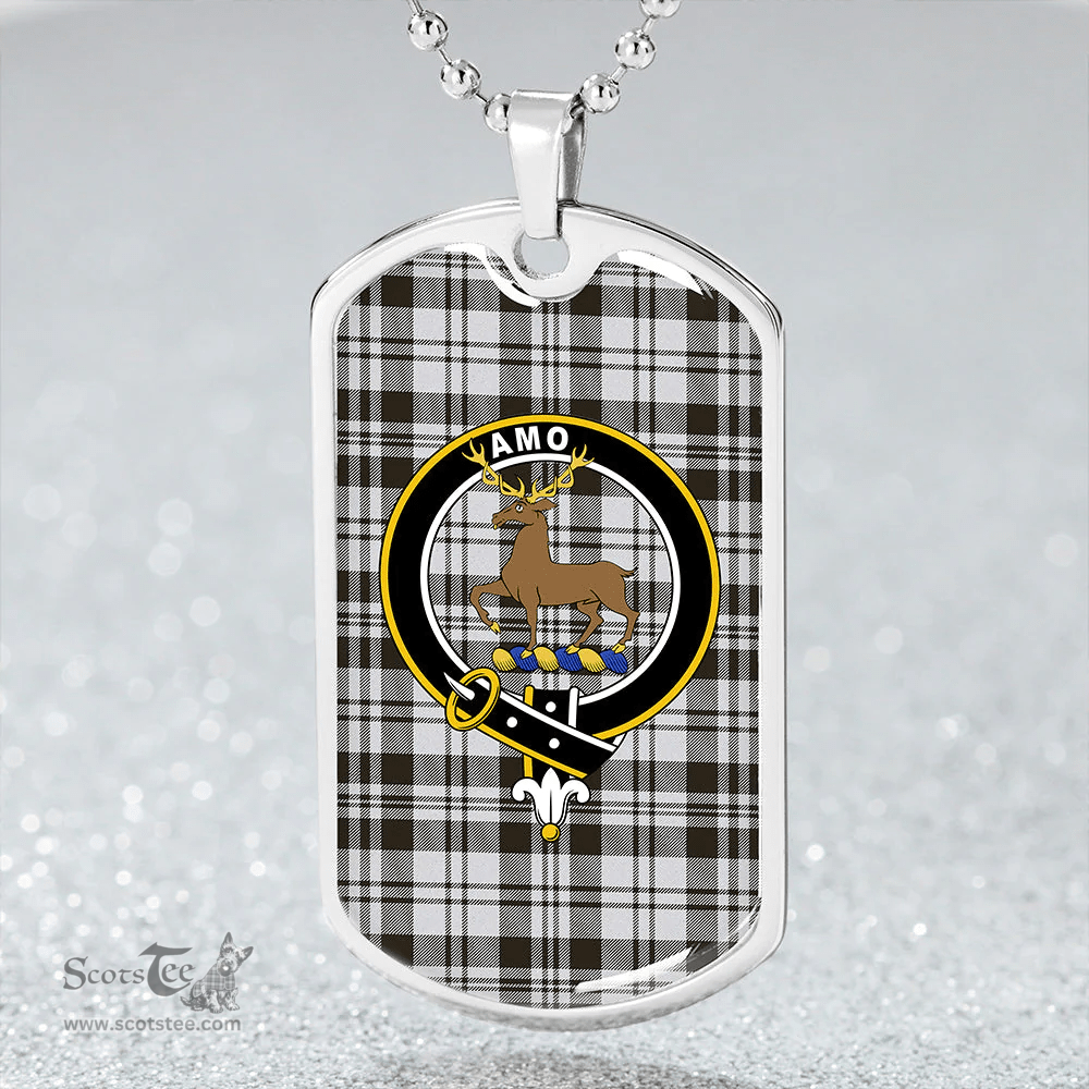 ScottishPlaid Scott (Sir Walter) Abbreviated Weathered Clan Tartan Dog Tag Necklace - Crest Classic Scottish Plaid Tartan Plaid