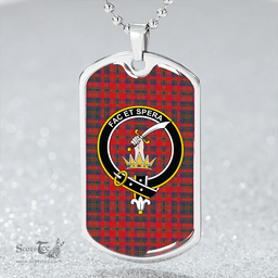 ScottishPlaid Matheson Modern Clan Tartan Dog Tag Necklace - Crest Classic Scottish Plaid Tartan Plaid