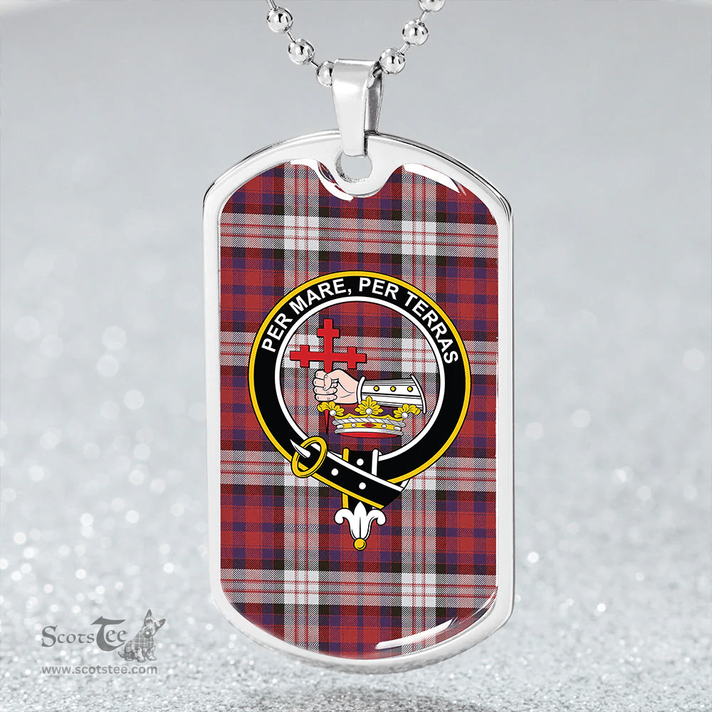 ScottishPlaid MacDonald Dress; Irish Weathered Clan Tartan Dog Tag Necklace - Crest Classic Scottish Plaid Tartan Plaid