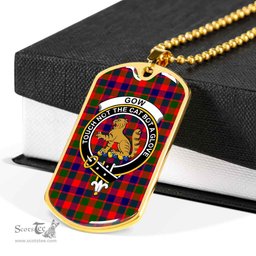 Scottish Gow (or McGouan) Clan Tartan Dog Tag Necklace - Crest Classic Scottish Plaid Tartan Plaid