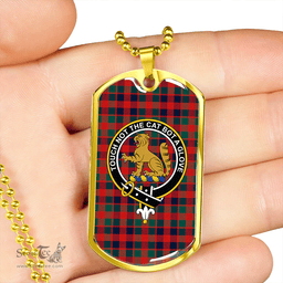 ScottishPlaid MacGowan (Gow) Modern Clan Tartan Dog Tag Necklace - Crest Classic Scottish Plaid Tartan Plaid