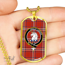 ScottishPlaid Ramsay Angus & Mearns Ancient Clan Tartan Dog Tag Necklace - Crest Classic Scottish Plaid Tartan Plaid