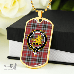 ScottishPlaid MacTavish Ancient Clan Tartan Dog Tag Necklace - Crest Classic Scottish Plaid Tartan Plaid