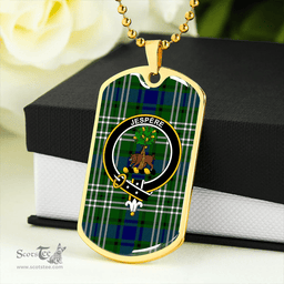 ScottishPlaid Swinton Clan Tartan Dog Tag Necklace - Crest Classic Scottish Plaid Tartan Plaid