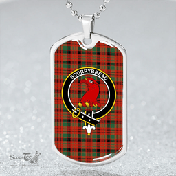 ScottishPlaid MacNicol Modern Clan Tartan Dog Tag Necklace - Crest Classic Scottish Plaid Tartan Plaid