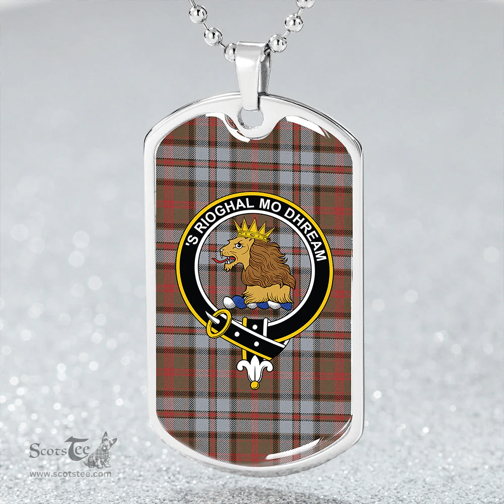 ScottishPlaid MacNeish Hunting Weathered Clan Tartan Dog Tag Necklace - Crest Classic Scottish Plaid Tartan Plaid