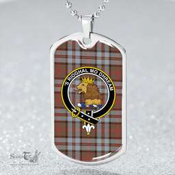 ScottishPlaid MacNeish Hunting Weathered Clan Tartan Dog Tag Necklace - Crest Classic Scottish Plaid Tartan Plaid