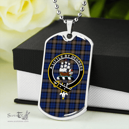 ScottishPlaid MacWilliam 2014 (Williamson 2014) Modern Clan Tartan Dog Tag Necklace - Crest Classic Scottish Plaid Tartan Plaid