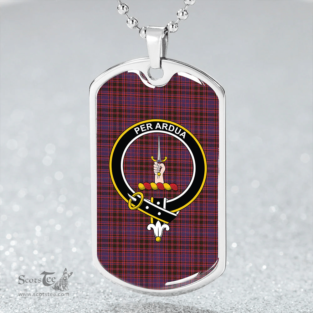 ScottishPlaid MacIntyre of Littleport Weathered Clan Tartan Dog Tag Necklace - Crest Classic Scottish Plaid Tartan Plaid