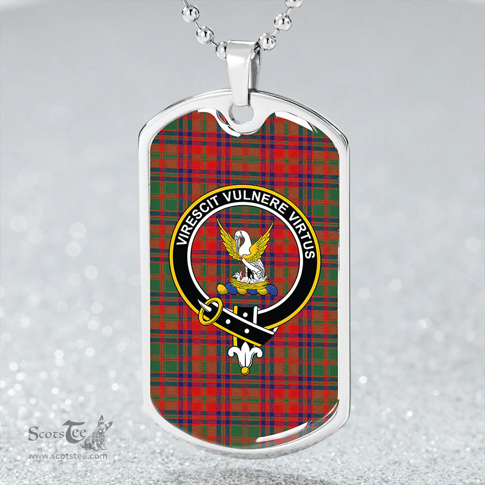 ScottishPlaid Stewart of Killiecrankie Modern Clan Tartan Dog Tag Necklace - Crest Classic Scottish Plaid Tartan Plaid