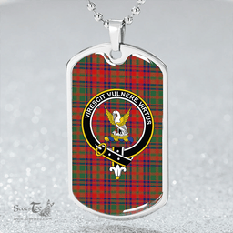 ScottishPlaid Stewart of Killiecrankie Modern Clan Tartan Dog Tag Necklace - Crest Classic Scottish Plaid Tartan Plaid