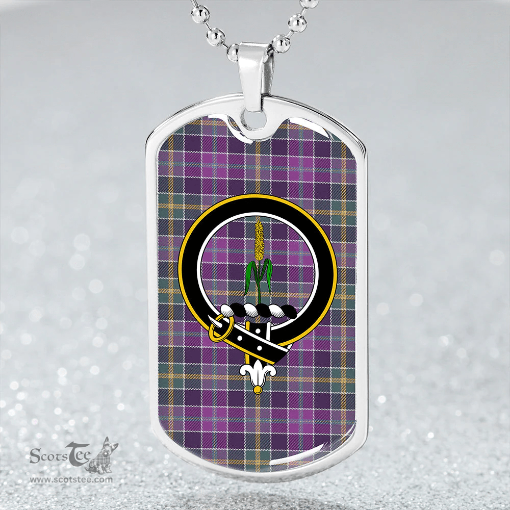 ScottishPlaid Yule Weathered Clan Tartan Dog Tag Necklace - Crest Classic Scottish Plaid Tartan Plaid