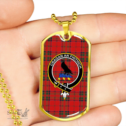 ScottishPlaid MacDonell of Keppoch Ancient Clan Tartan Dog Tag Necklace - Crest Classic Scottish Plaid Tartan Plaid