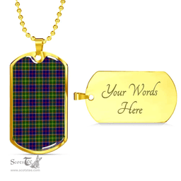 Scottish Ayrshire District Clan Tartan Dog Tag Necklace - Classic Scottish Plaid Tartan Plaid