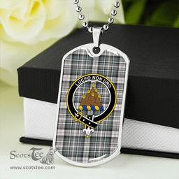 ScottishPlaid MacKenzie #2 Weathered Clan Tartan Dog Tag Necklace - Crest Classic Scottish Plaid Tartan Plaid