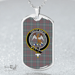ScottishPlaid Ralston US Weathered Clan Tartan Dog Tag Necklace - Crest Classic Scottish Plaid Tartan Plaid