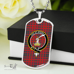 ScottishPlaid Matheson Modern Clan Tartan Dog Tag Necklace - Crest Classic Scottish Plaid Tartan Plaid